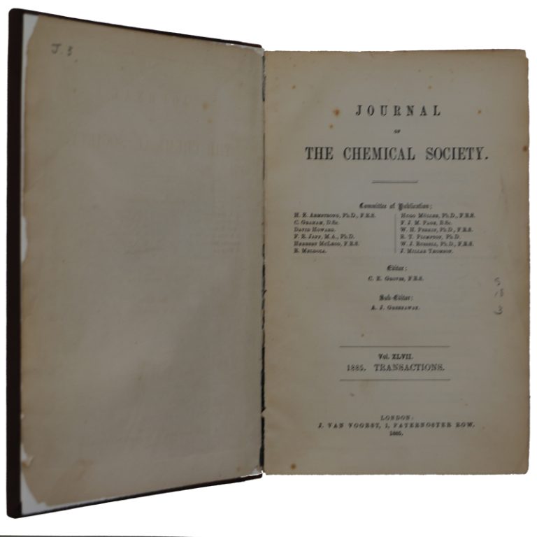 Journal of the Chemical Society 1889 Transactions J-11 Introduction Page